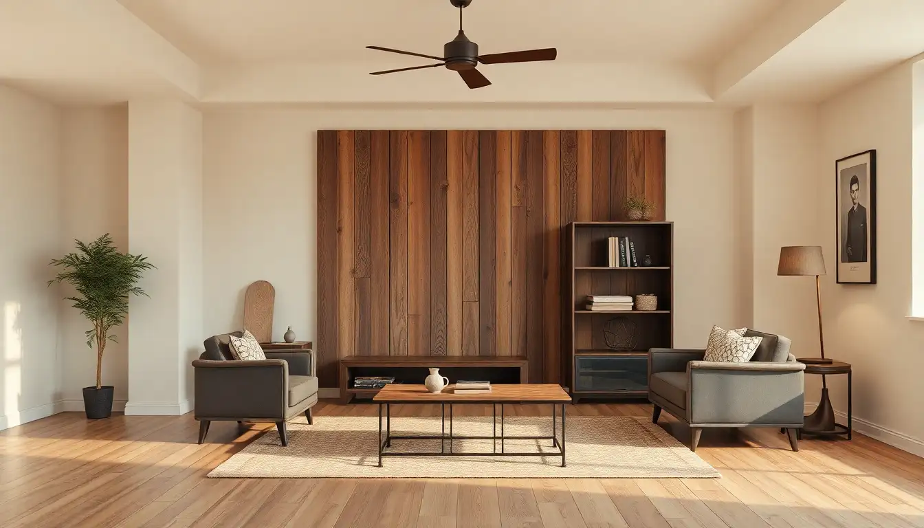 1. Distressed Wood and Metal Furniture