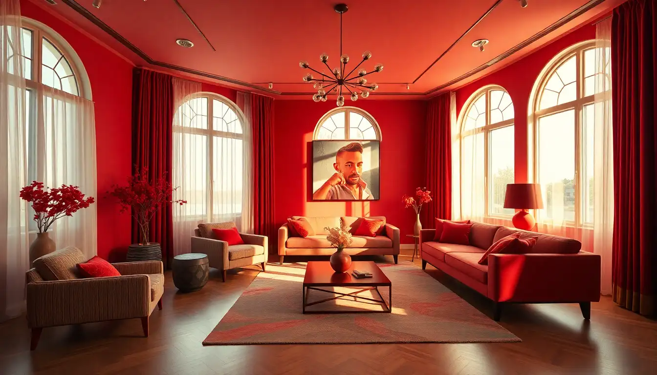 4. Statement Furniture: Red Accents That Pop