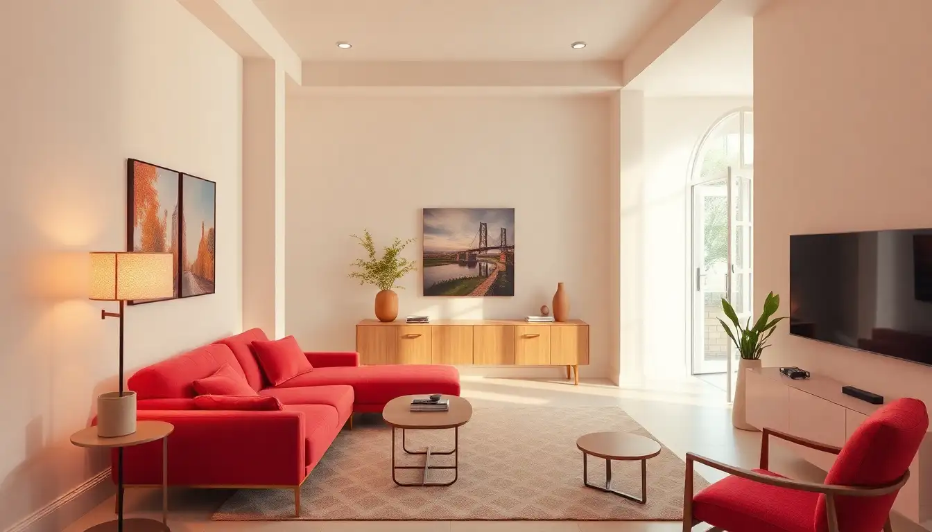 7. Balancing Red with Neutrals