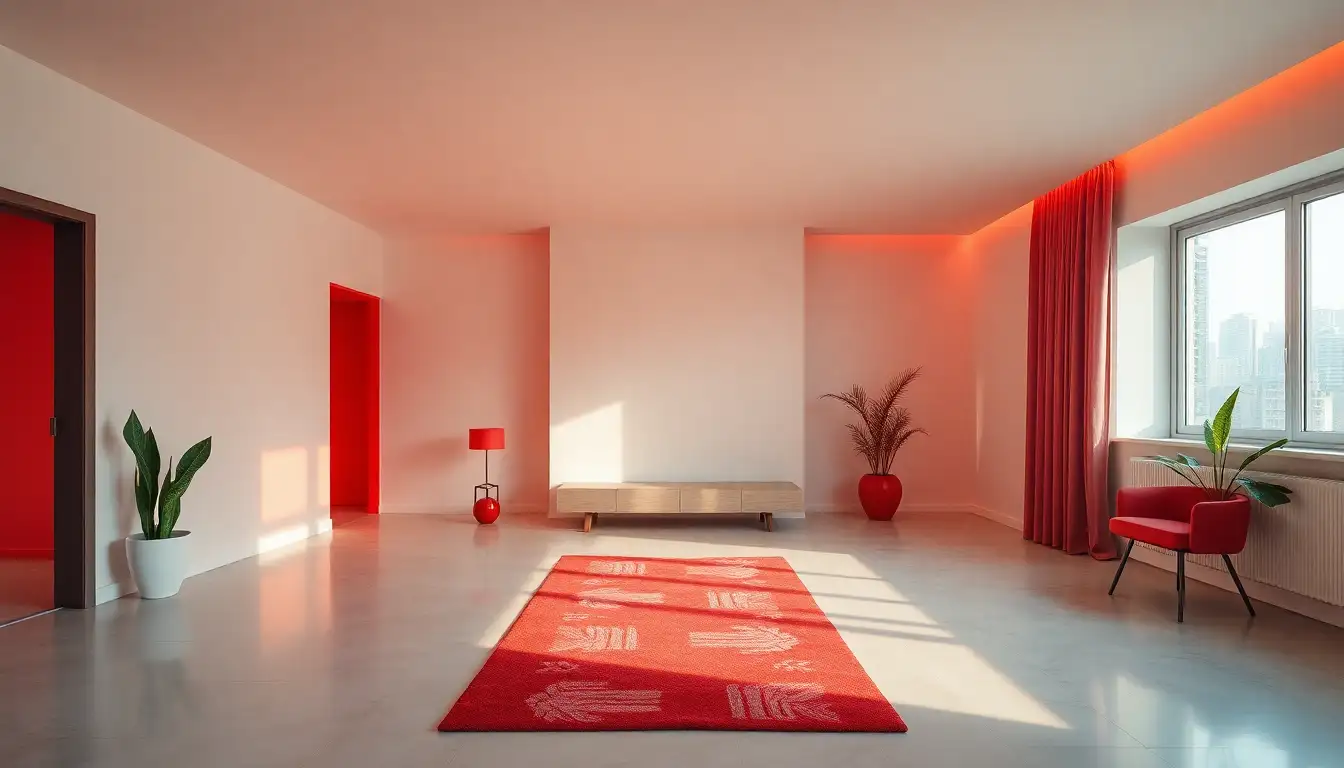 8. Red Accents for a Minimalistic Edge