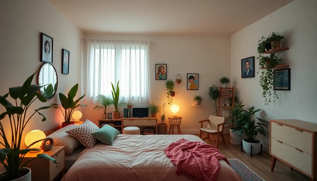 11 Timeless 80s Bedroom Aesthetic Style Ideas You'll Love Today 12 80s inspired bedroom with plants and retro decor