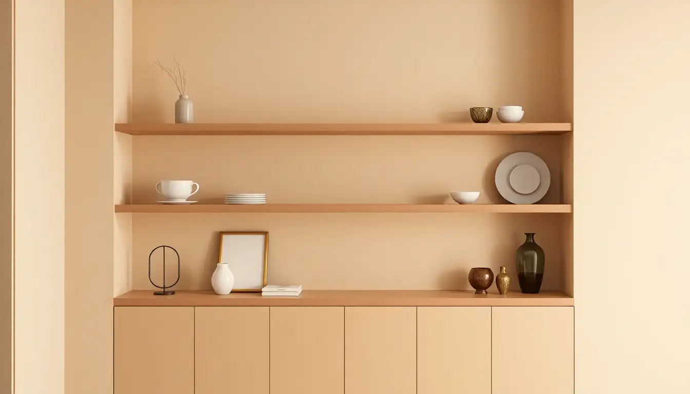 Curated coquette decor on shelves