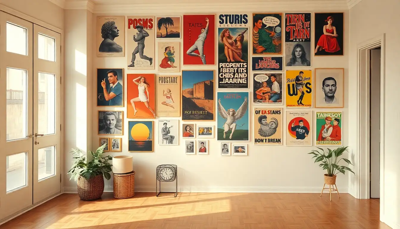 11 Timeless 80s Bedroom Aesthetic Style Ideas You'll Love Today 6 Decorative 1980s wall collage with posters and art