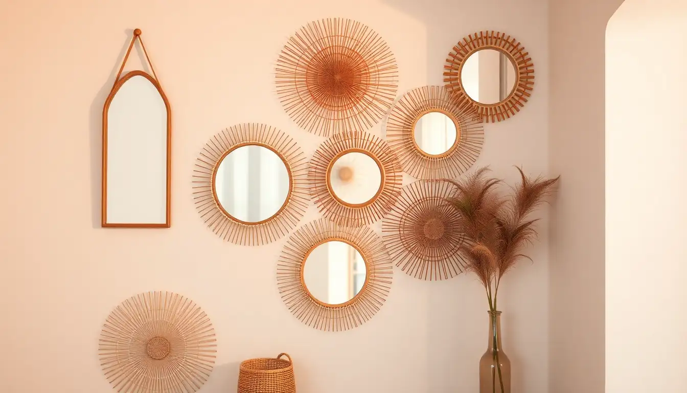 11 Aesthetic DIY Room Decor Ideas for a Beautiful Pinterest-Worthy Space 7 DIY Rattan mirrors room decor