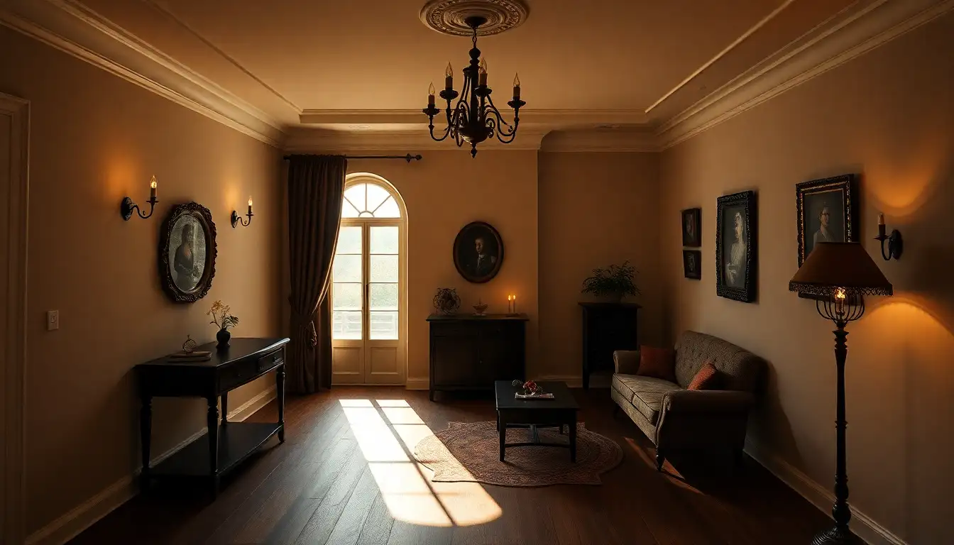 7 Emo Room Aesthetic Ideas to Transform Your Dark Space 3 Emo room with gothic lamp lighting