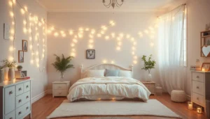 Fairy Core Bedroom with fairy lights