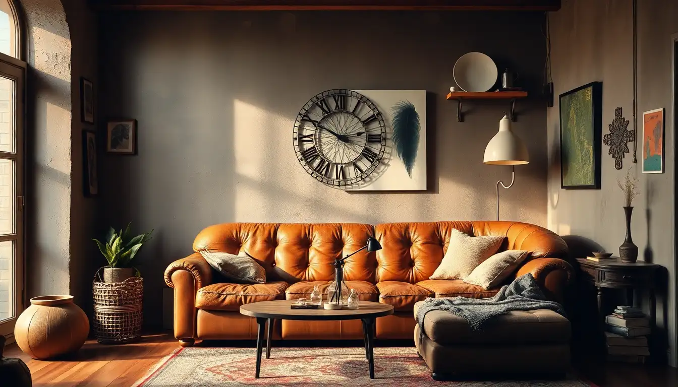 11 Amazing Grunge Room Aesthetic Ideas That Will Rock Your World 1 Grunge living room with leather couch