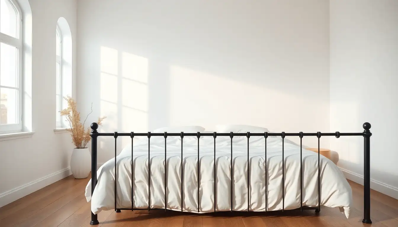 Minimalist black and white bedroom with crisp, clean lines