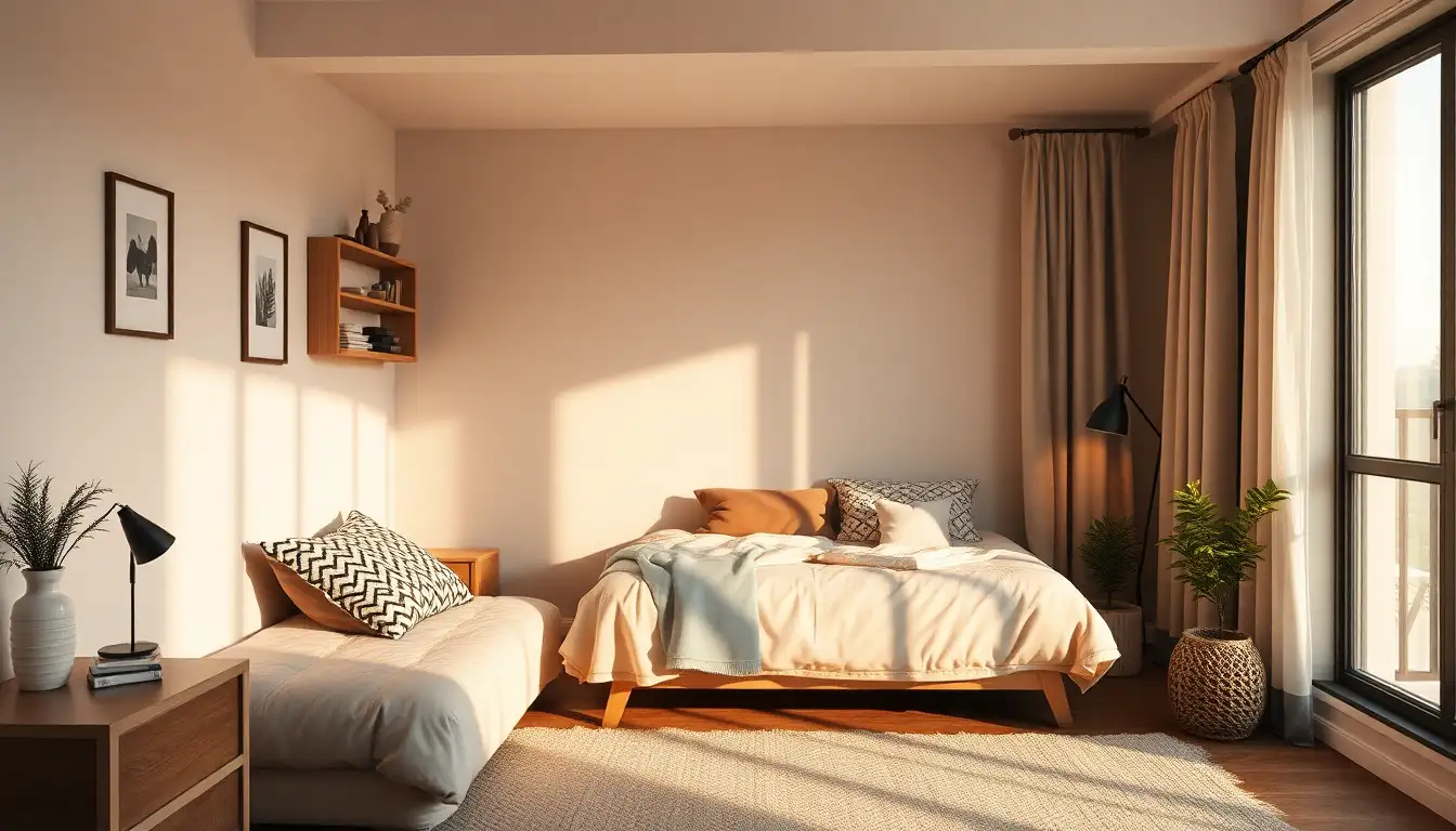 11 Dreamy Dorm Room Aesthetic Looks That TikTok is Obsessed With 3 Minimalist dorm with monochromes and textures