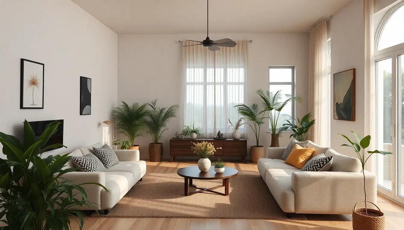 13 Pinterest Aesthetic Room Ideas to Transform Your Space 2 Nature-inspired living room with plants and earthy tones