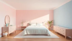 Pastel bedroom with soft hues