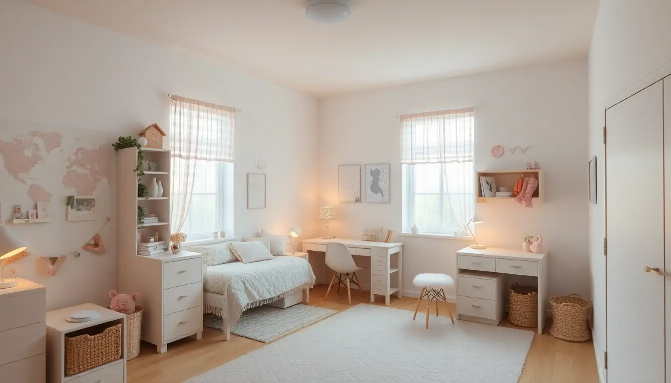 11 Dreamy Dorm Room Aesthetic Looks That TikTok is Obsessed With 8 Pastel-themed dorm room with soft hues