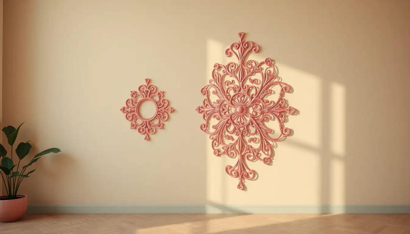 Pastel walls with coquette wall decor