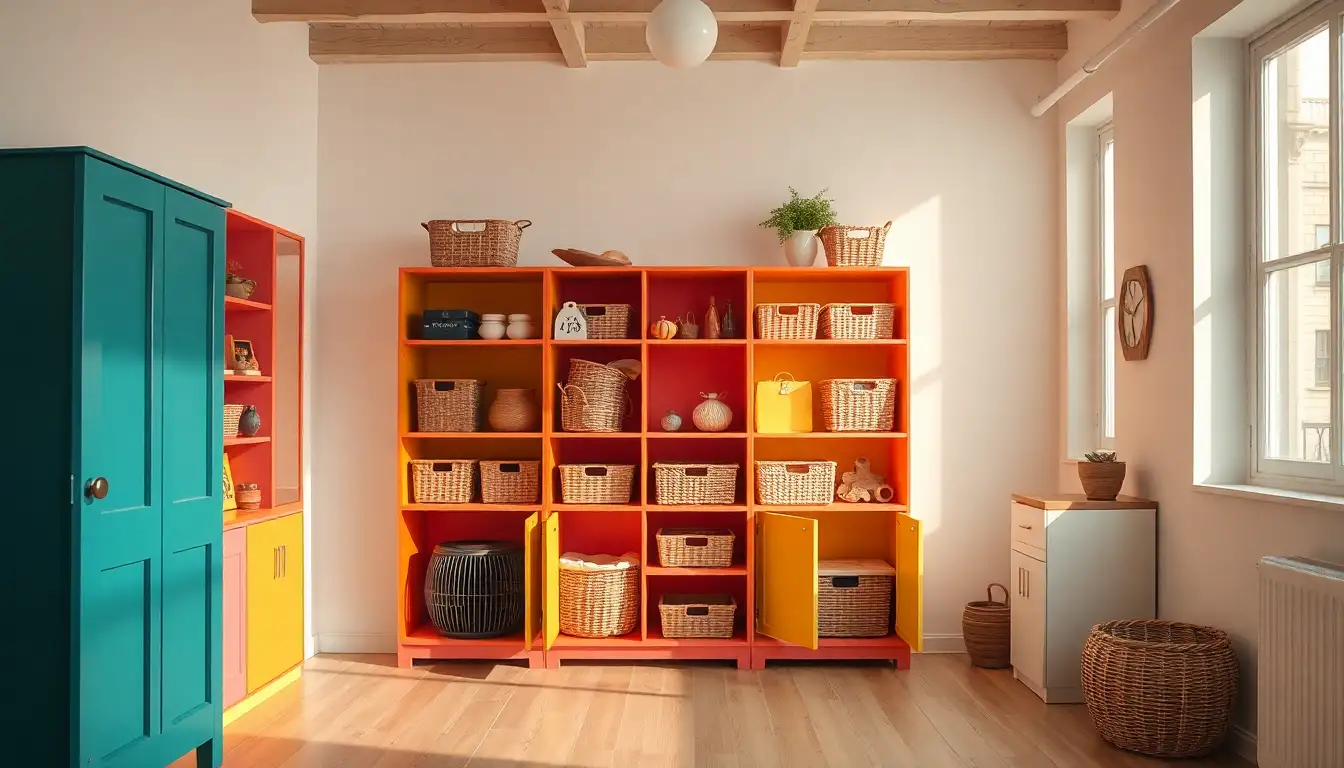 Kidcore Bedrooms - 11 Ideas to Spark Creative Joy 9 Quirky storage in a colorful room