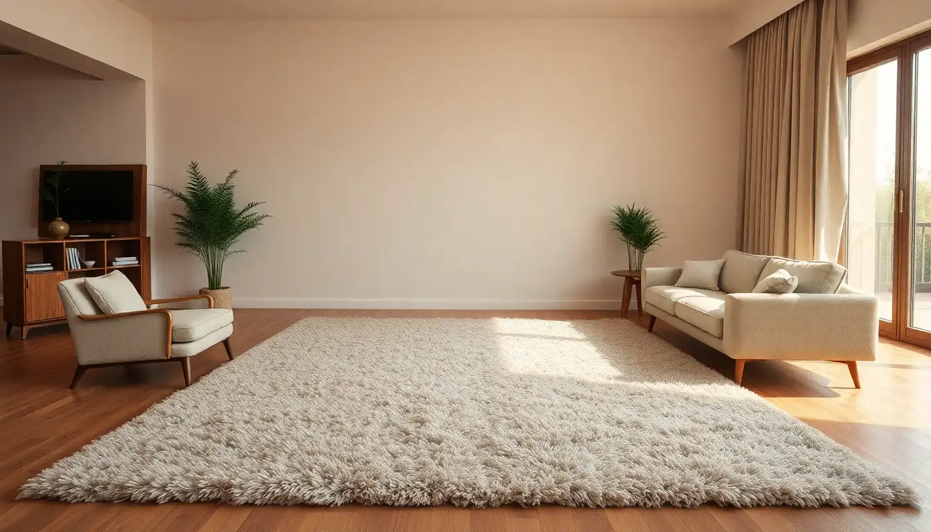 Room with a soft plush rug adding to its inviting style