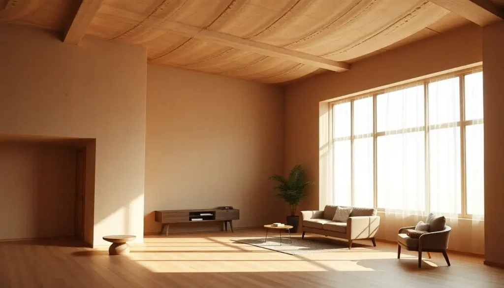 Room with earthy tones and textures showcasing a modern men's aesthetic