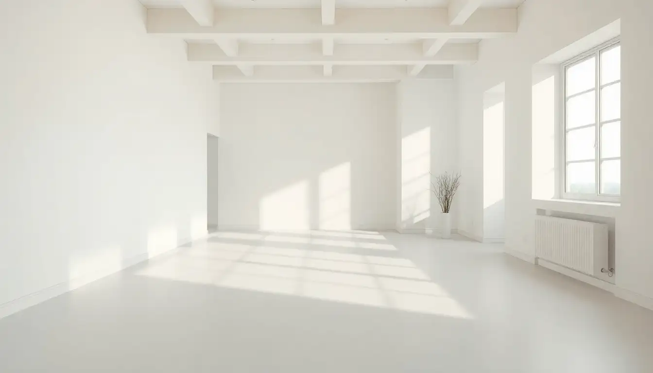 Soft sage and white minimalist room contrast