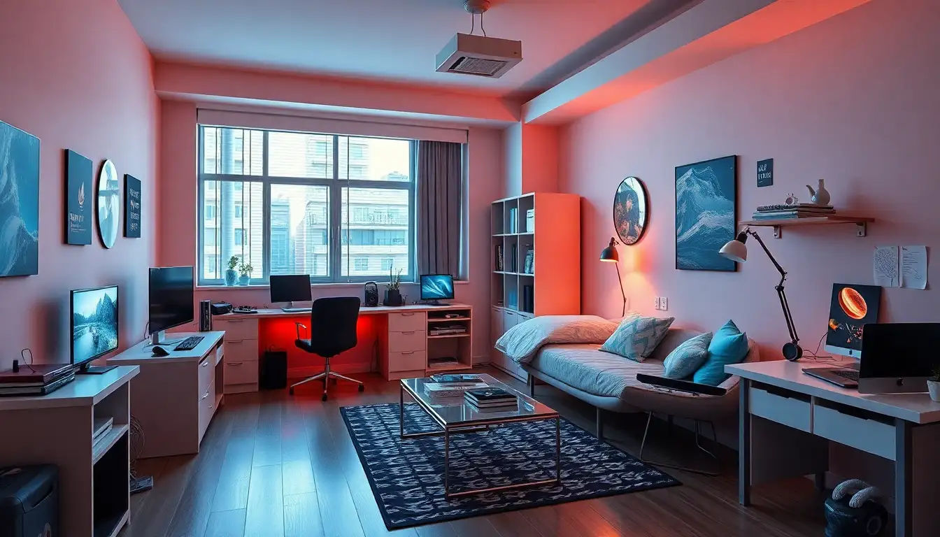 11 Dreamy Dorm Room Aesthetic Looks That TikTok is Obsessed With 10 Tech-savvy dorm room with smart gadgets