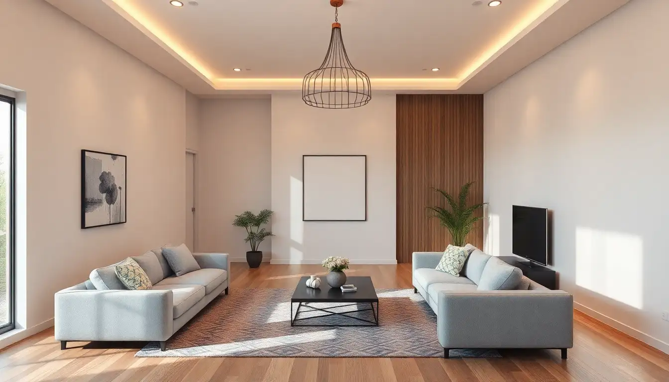 A sage green room corner with a ladder bookcase and storage baskets.