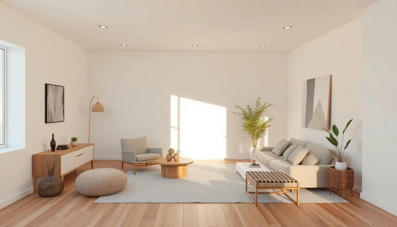 Eco-friendly materials in minimalist room