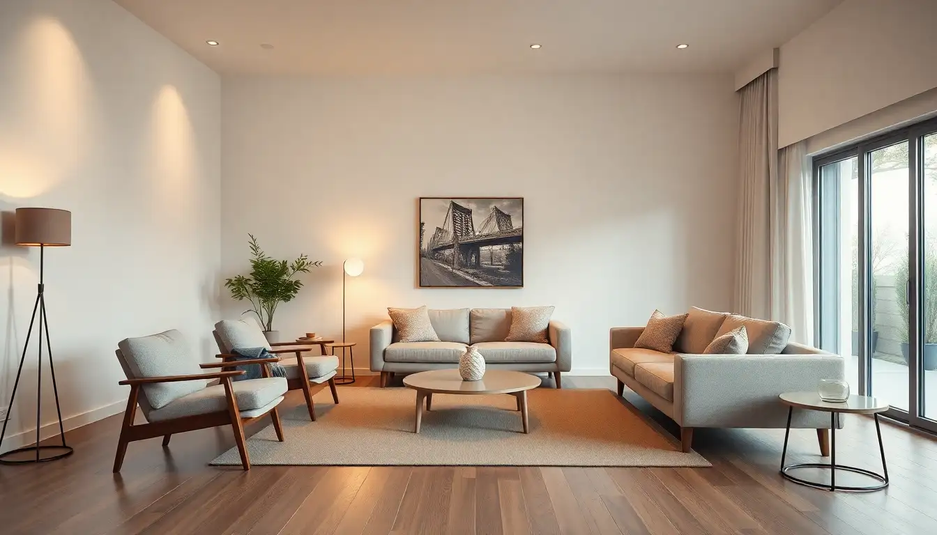 Minimalist furnishings with clean lines