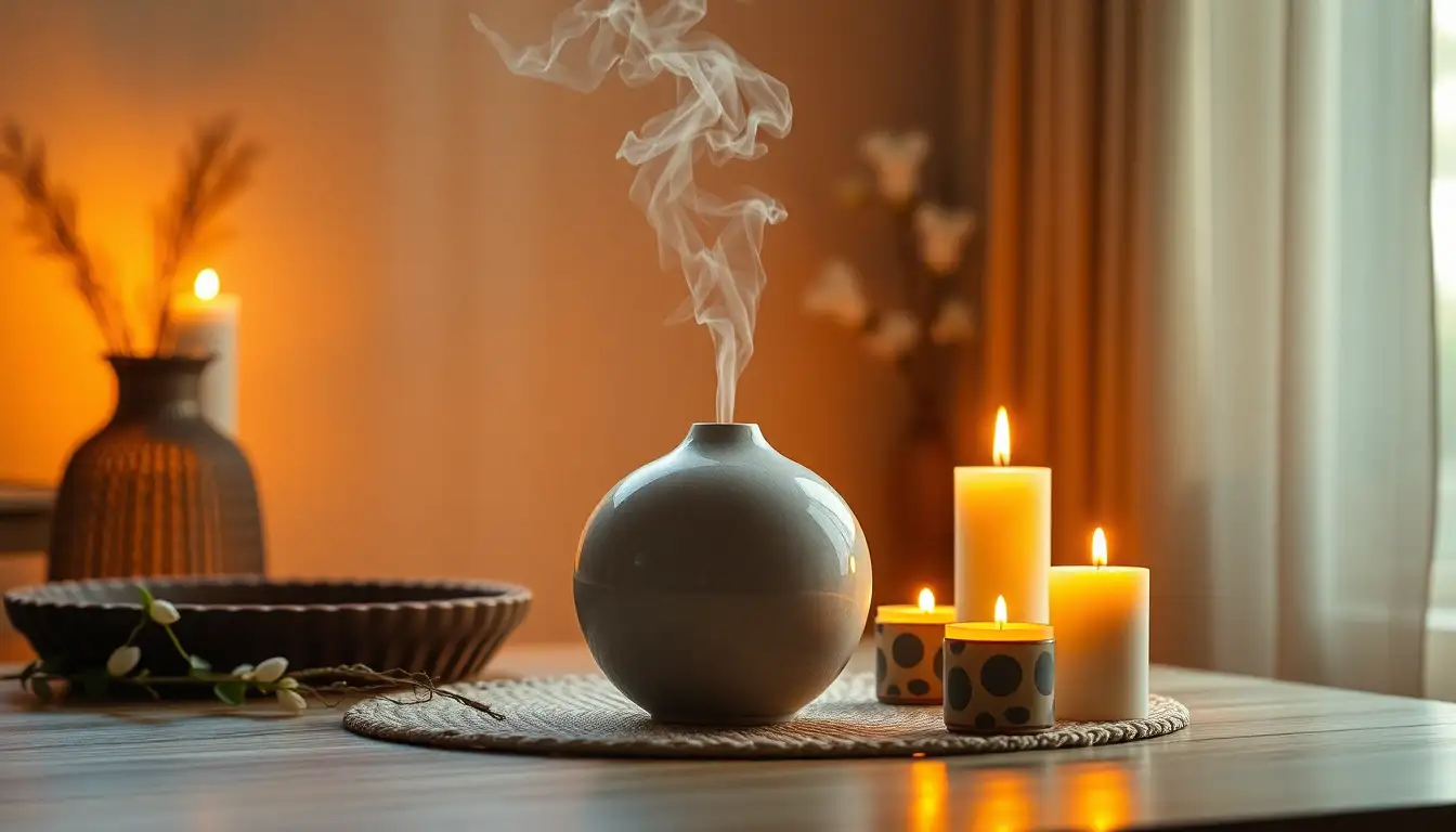 Sensory room decor with oil diffuser and candles