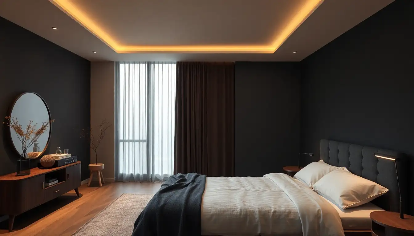 Naturally Serene Bedroom Serene dark bedroom with natural materials
